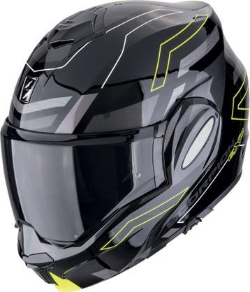 Scorpion EXO-Tech Evo Conquer Zwart Geel Systeemhelm, Motoren, Systeemhelm, Nieuw met kaartje, Overige merken, Heren