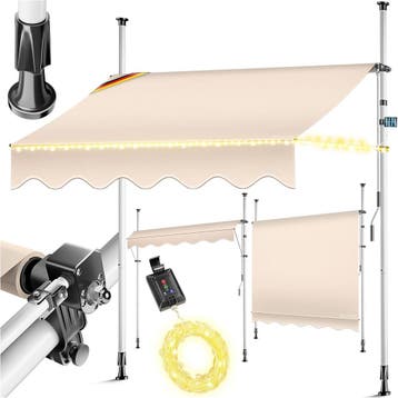 Klemluifel - Balkon luifel - Verticale luifel - 300 cm - LED, Tuin en Terras, Verzenden, Zo goed als nieuw