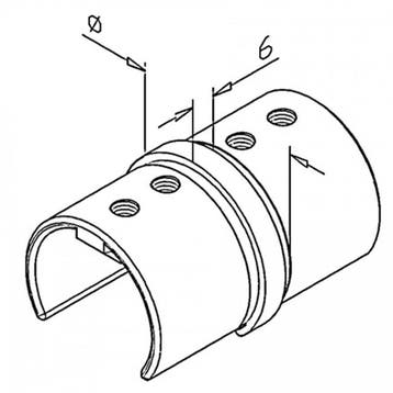 Celest buisverbinder voor balustrade handrail rond 42,4 mm, Ophalen of Verzenden, Nieuw