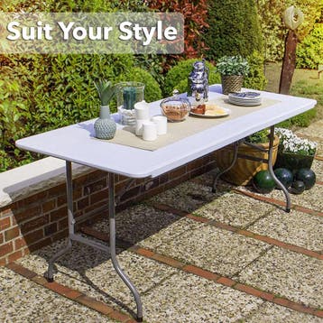 MaxxGarden Vouwtafel - Tuintafel - 180x70x74 cm - Wit Ret..., Verzenden, Nieuw