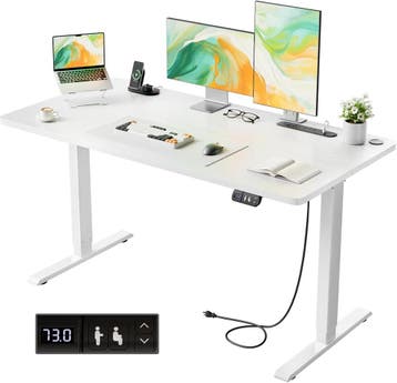 HLDIRECT Elektrisch staand bureau met stopcontacten, 100x60c, Verzenden, Zo goed als nieuw