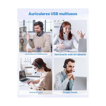 New bea headset met microfoon PC, USB-teleoperator-hoofdt..., Verzenden, Nieuw