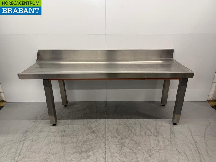 RVS Afvoertafel T.B.V. Doorschuifvaatwasser 232 cm Horeca, Zakelijke goederen, Horeca | Keukenapparatuur, Gebruikt, Ophalen of Verzenden
