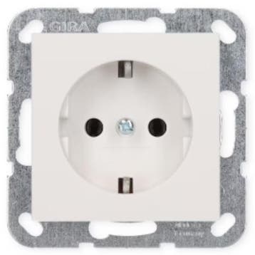 Gira Wandcontactdoos met randaarde 1V Zuiver wit (hagelwit), Nieuw