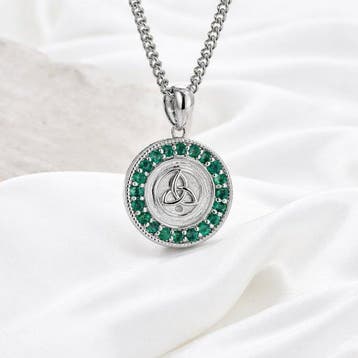 Zonder minimumprijs - Halsketting Verguld Smaragd - Diamant, Sieraden, Tassen en Uiterlijk, Kettingen, Nieuw