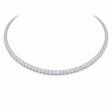 Halsketting - 14 karaat Witgoud - 15.30ct. tw. Diamant, Nieuw