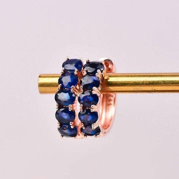 Zonder minimumprijs - Oorbellen Zilver - Sapphire -, Nieuw