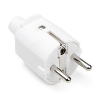 Schuko stekker | Q-link (Randaarde/Penaarde, 16 A, PVC, Wit), Doe-het-zelf en Verbouw, Elektra en Kabels, Verzenden, Nieuw