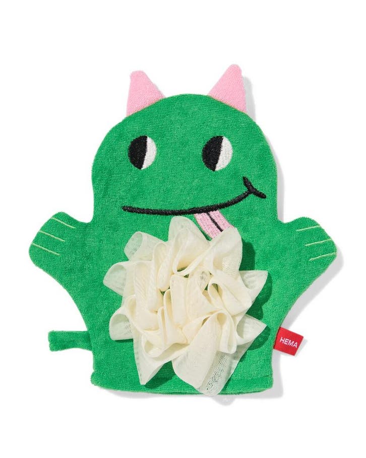 HEMA Washand monster groen, Sieraden, Tassen en Uiterlijk, Uiterlijk | Lichaamsverzorging, Nieuw, Verzenden