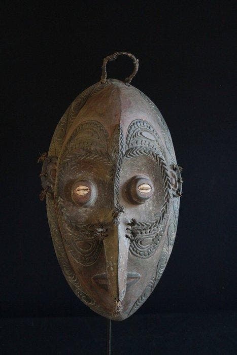 Uniek kostuummasker uit het mondinggebied van de Sepik -, Antiek en Kunst, Kunst | Niet-Westerse kunst