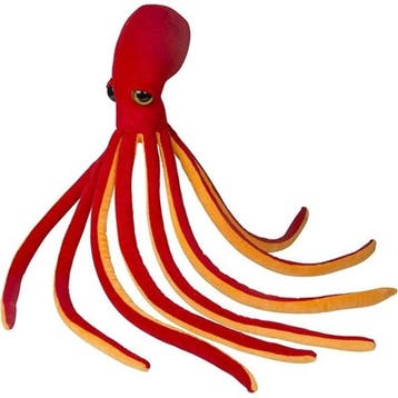 Nature Planet octopus knuffel - pluche - 100 cm - rood, Kinderen en Baby's, Speelgoed | Knuffels en Pluche, Verzenden, Nieuw