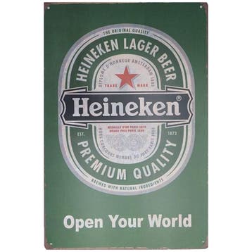Heineken open your world reclamebord, Verzamelen, Ophalen of Verzenden, Nieuw