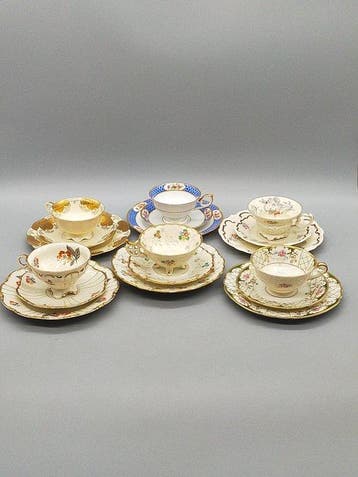 Patchwork - Koffieservies - Porzellan Tassen Konvolut