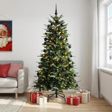 vidaXL Kunstkerstboom met kerstbal 180 cm 300 LEDs Warmwit, Verzenden, Nieuw