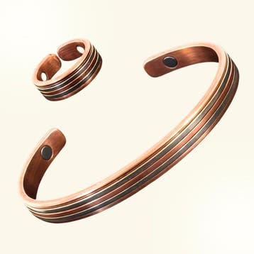 Set koperen gezondheids-klemarmband plus verstelbare ring, Ophalen of Verzenden, Nieuw