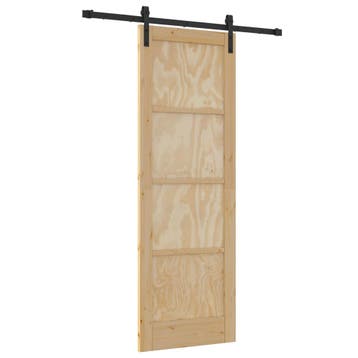 vidaXL Schuifdeur 73,5 x 211 cm Bewerkt hout Naturel, Verzenden, Nieuw