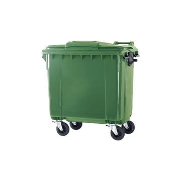 Container 770 ltr vlak deksel - groen, Verzenden