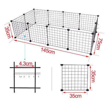 Metalen Dierenren Puppybox – 12 Panelen voor Kleine Dieren, Dieren en Toebehoren, Verzenden, Nieuw