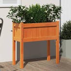vidaXL Plantenbak met poten 70x31x70 cm grenenhout wasbruin, Verzenden, Nieuw, 60 tot 100 cm, 60 cm of meer