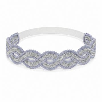 Haarband Gevlochten 3cm - Sierband Kant - Zilverdraad -, Nieuw