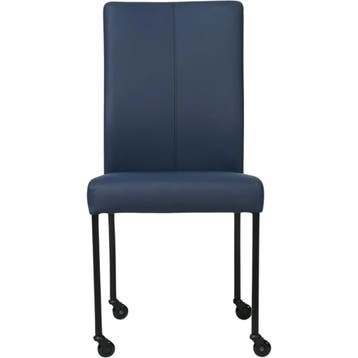 Set van 6 Leren eetkamerstoelen Comfort met wieltjes -, Huis en Inrichting, Stoelen, Ophalen of Verzenden, Nieuw, Leer