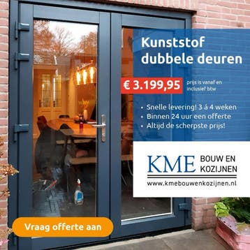 Kunststof dubbele garage- / tuindeuren Actie €3.199,95, Doe-het-zelf en Verbouw, Deuren en Horren, Verzenden, Nieuw, Buitendeur