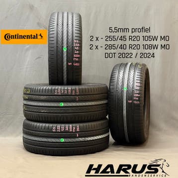 255/45/20 285/40/20 MO Continental zomerbanden 5,5mm profiel, Auto-onderdelen, Banden en Velgen, Gebruikt, 285 mm, Ophalen of Verzenden