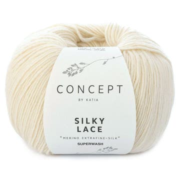 Katia Concept Silky Lace - 152 ecru - Merino/Zijde Garen, Hobby en Vrije tijd, Breien en Haken, Ophalen of Verzenden, Nieuw