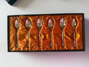 Theelepel (6) - .925 zilver, Antiek en Kunst, Antiek | Goud en Zilver