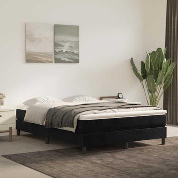 vidaXL Boxspring bed 140x200 cm fluweel zwart, Huis en Inrichting, Slaapkamer | Bedden, Verzenden, Zwart, 140 cm, 200 cm