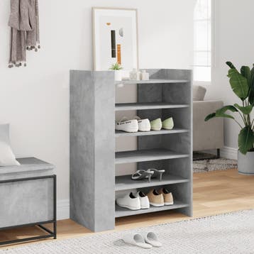 vidaXL Schoenenkast 74,5x37,5x100 cm bewerkt hout betongrijs, Verzenden, Nieuw