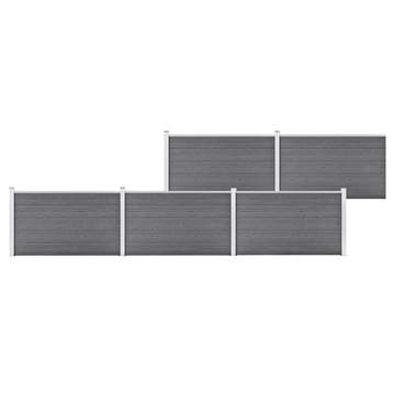 vidaXL Schutting 872x106 cm HKC grijs, Tuin en Terras, Verzenden, Nieuw, Hout