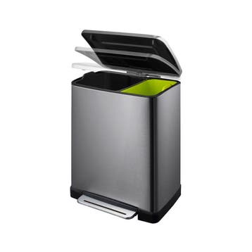 EKO E-Cube recycling pedaalemmer 28+18 ltr - Black steel, Verzenden, Nieuw