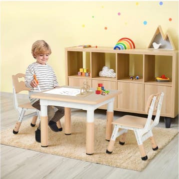 Kinder Tekentafel met 2 Stoelen Hout met Opbergruimte, Verzenden, Nieuw