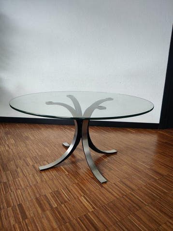Tecno - Osvaldo Borsani, Eugenio Gerli - Tafel - Glas,, Antiek en Kunst