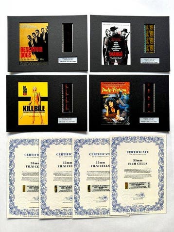 Quentin Tarantino – Rare Set of 4 Mounted 35mm Film Cells –, Nieuw