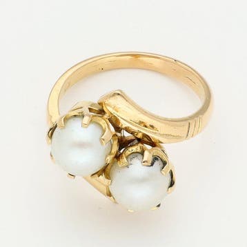 Ring - 14 karaat Geel goud Parel, Nieuw