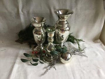 Kerstdecoratie (4) - Glas - 4 oude glas versiering, Nieuw