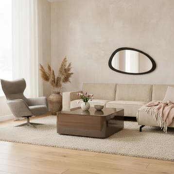 Salontafel Elias, vierkant glanzend bruin | Starfurn, Ophalen of Verzenden, Nieuw