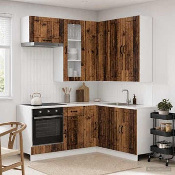 vidaXL Keukenblok LUCCA 8 pcs Oud hout Bewerkt hout, Verzenden, Nieuw, Bruin
