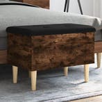 vidaXL Opbergbankje 62x42x46 cm bewerkt hout gerookt, Huis en Inrichting, Banken | Voetenbanken en Poefen, Verzenden, Nieuw