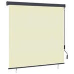 vidaXL Rolgordijn Crèmekleurig 180 x 250 cm Stof en, Verzenden, Nieuw, Crème