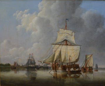 Jan Hendrik Boshamer (1775-1843) - Zeegezicht met schepen