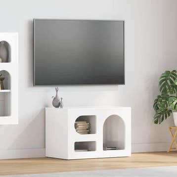 vidaXL TV-kast ELST 60 x 35 x 40 cm Hoogglans wit Bewerkt, Huis en Inrichting, Minder dan 50 cm, Verzenden, Nieuw, Minder dan 100 cm