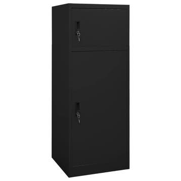 vidaXL Zadelkast 53x53x140 cm staal zwart, Verzenden, Nieuw