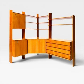 Stellingkast - Hout, echt houten fineer - Wandrek