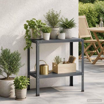 vidaXL Planttafel 80 x 40 x 80 cm Gepoedercoat staal, Verzenden, Nieuw