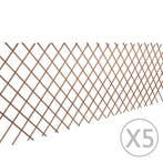 vidaXL Tuinlatwerk 5 st 180x90 cm wilg, Verzenden, Nieuw, Hout, Minder dan 1 meter