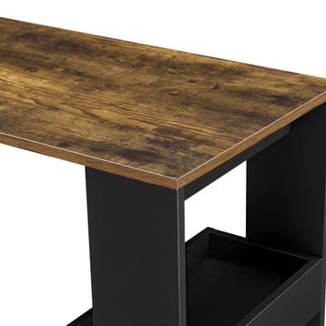 Bartafel Bromoella wandmontage 120x45x106 cm zwart eiken, Verzenden, Nieuw
