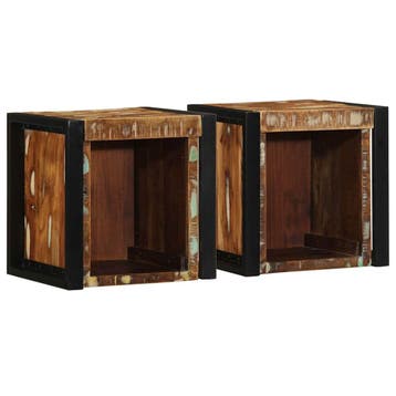 vidaXL Nachtkastjes 2st 40x35x40cm massief gerecycled hout, Minder dan 45 cm, Verzenden, Nieuw, Minder dan 55 cm